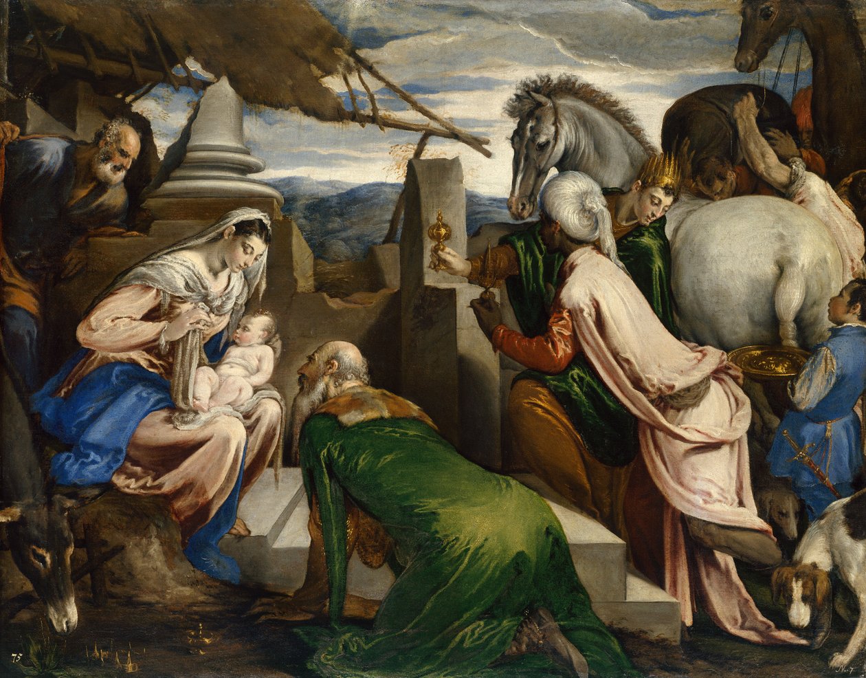 A mágusok imádása alkotó: Jacopo Bassano