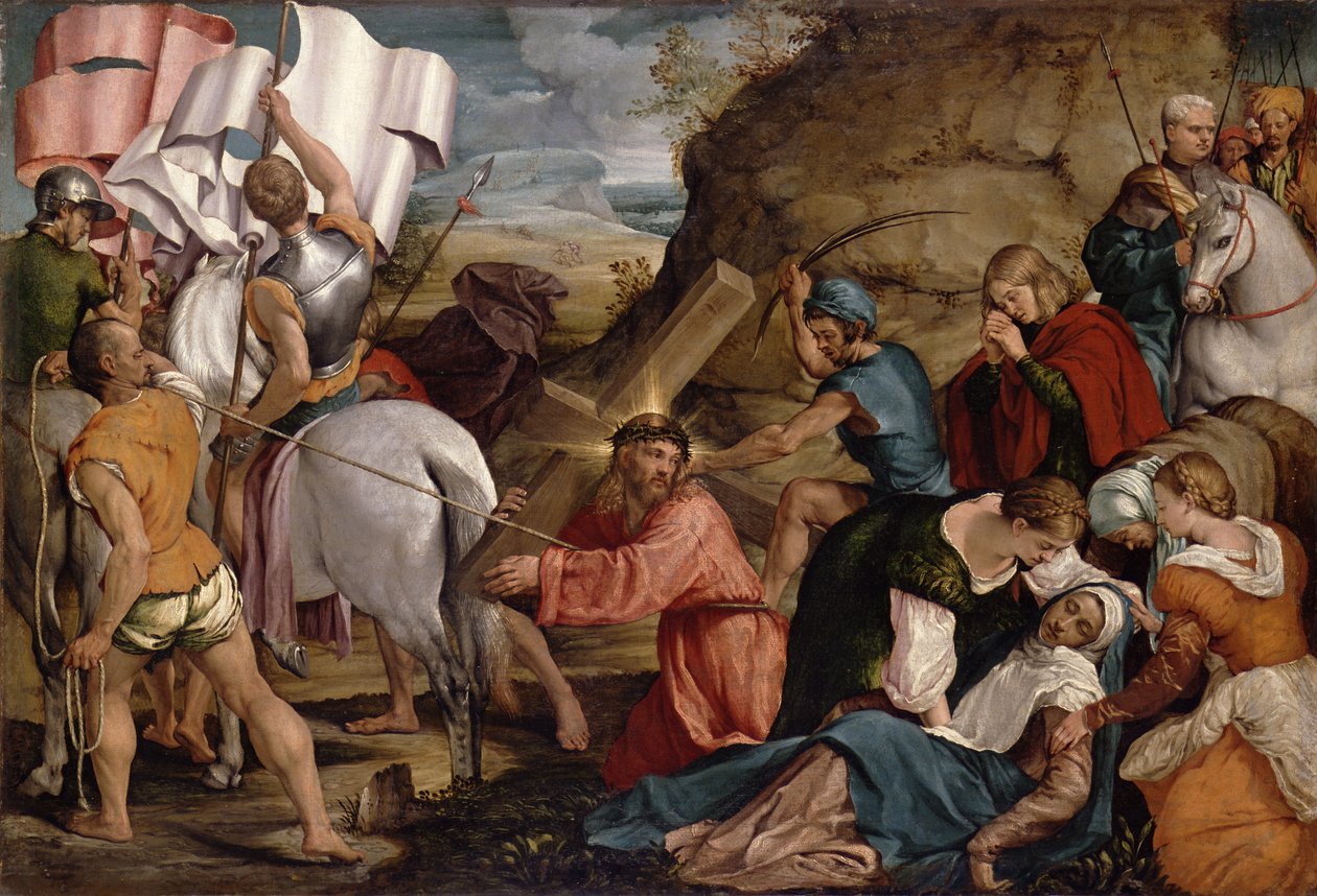 Az utazás a Golgotára, 1540 körül, alkotó: Jacopo Bassano