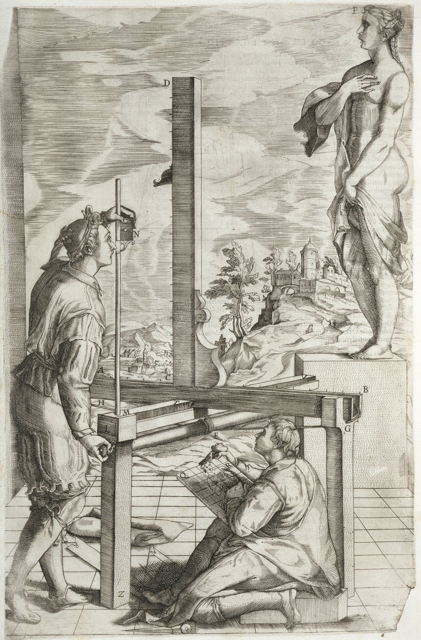 Illusztráció Vignola „A gyakorlati nézőpont két szabálya” című művéből, amely először 1583-ban jelent meg alkotó: Jacopo Vignola