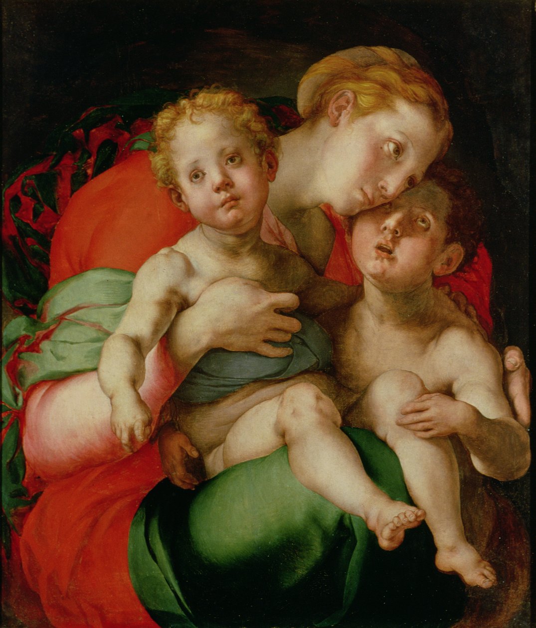 Madonna és gyermek a csecsemő Keresztelő Szent Jánossal (panel) alkotó: Jacopo Pontormo