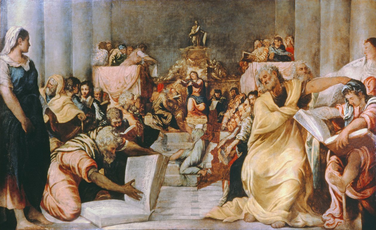 Krisztus az orvosok között, 1540-es évek eleje alkotó: Jacopo Robusti Tintoretto