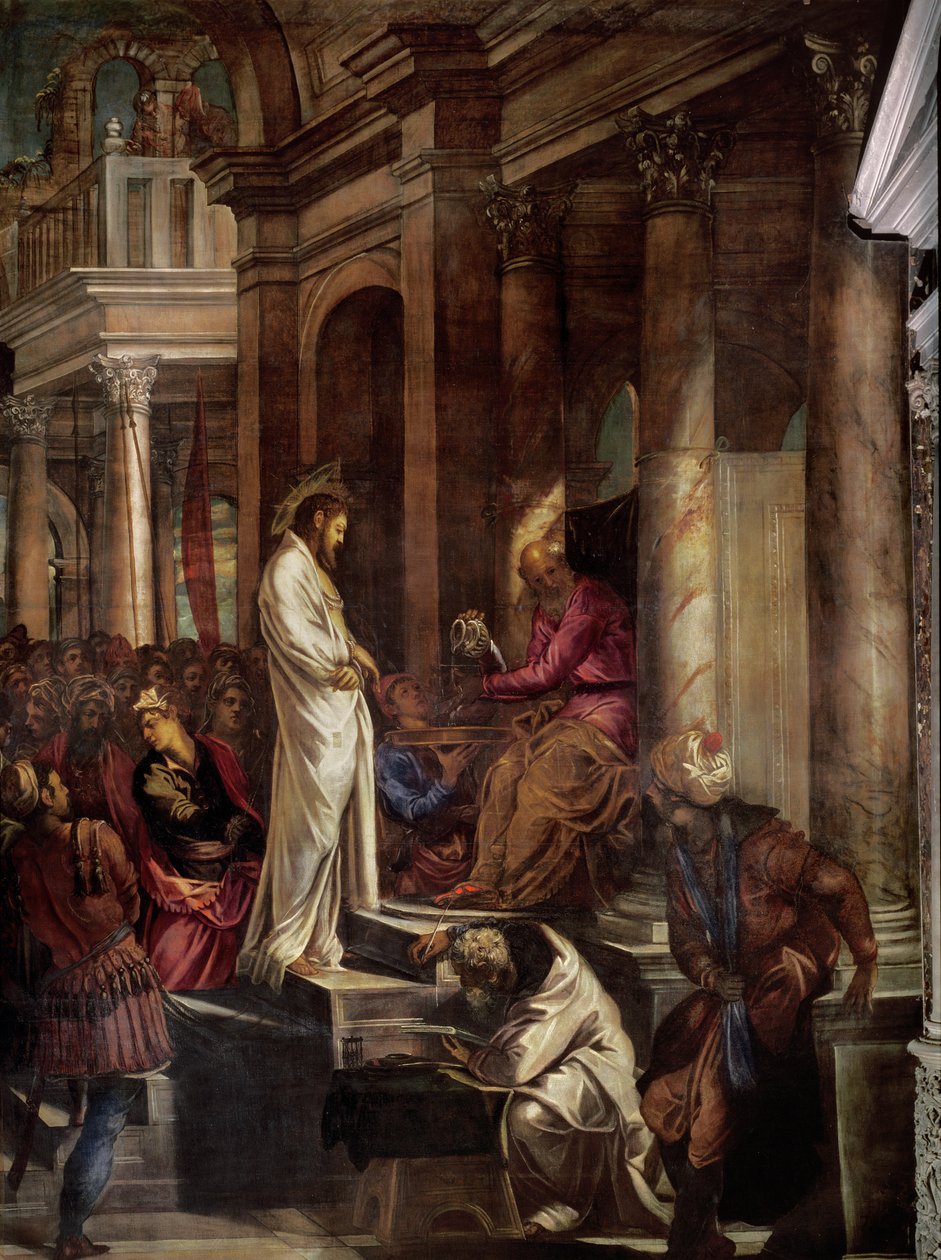 Krisztus Pilátus előtt, 1566-67 körül alkotó: Jacopo Robusti Tintoretto