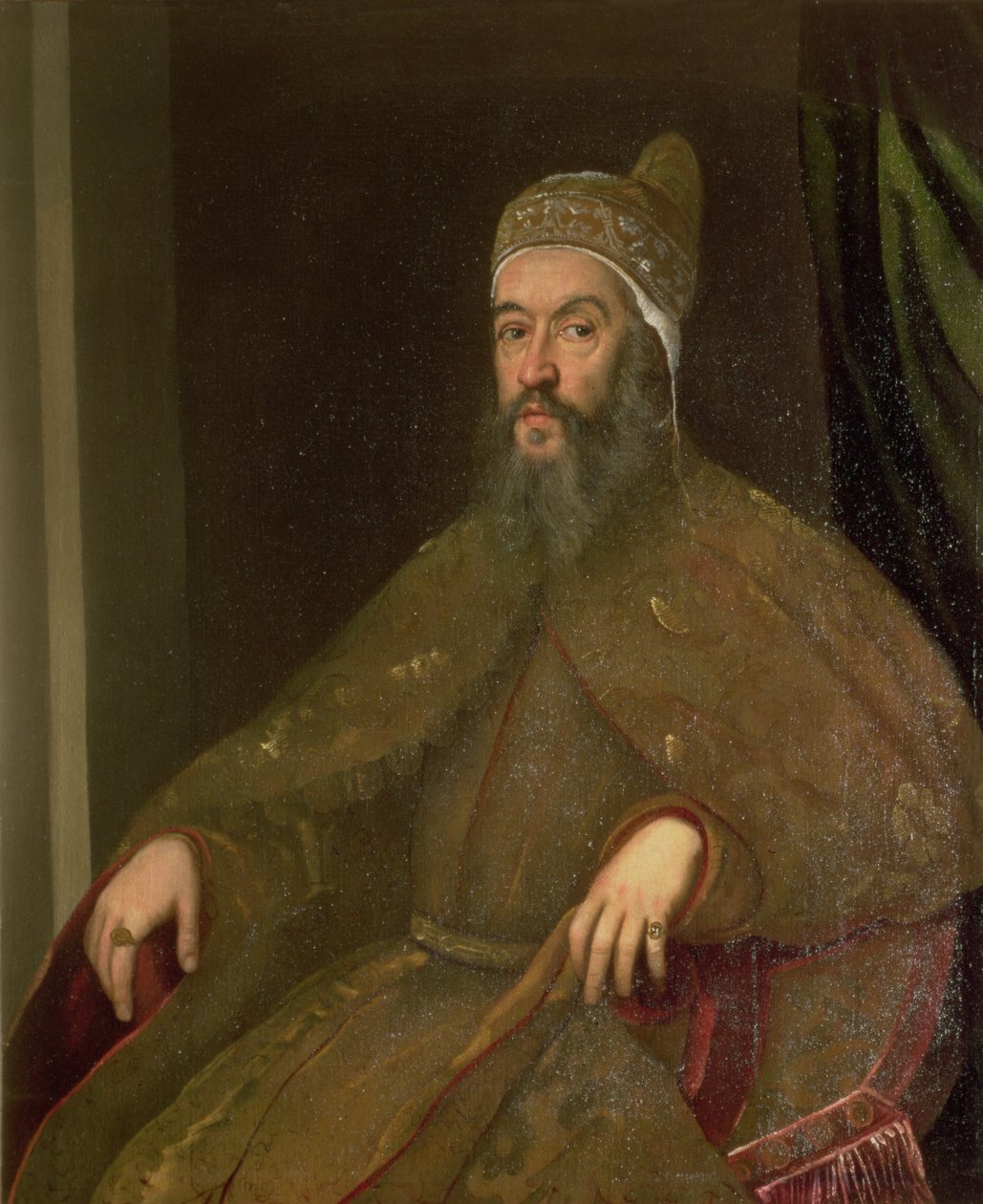 Alvise Mocenigo dózse (dózse 1570-77 között) alkotó: Jacopo Robusti Tintoretto