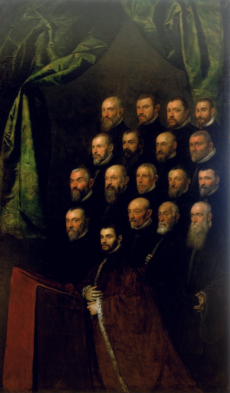 Egy testvéri közösség tagjai alkotó: Jacopo Robusti Tintoretto