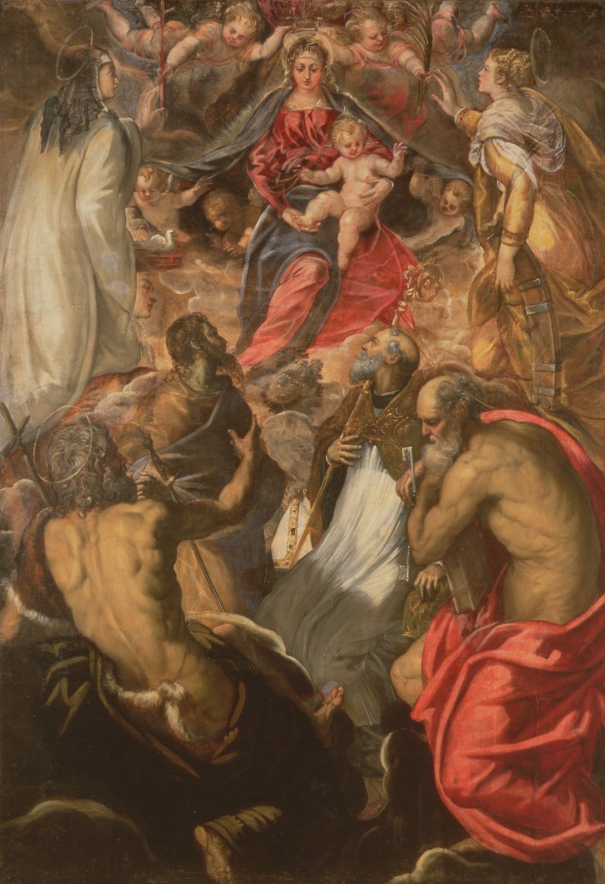 Madonna és gyermeke szentekkel alkotó: Jacopo Robusti Tintoretto