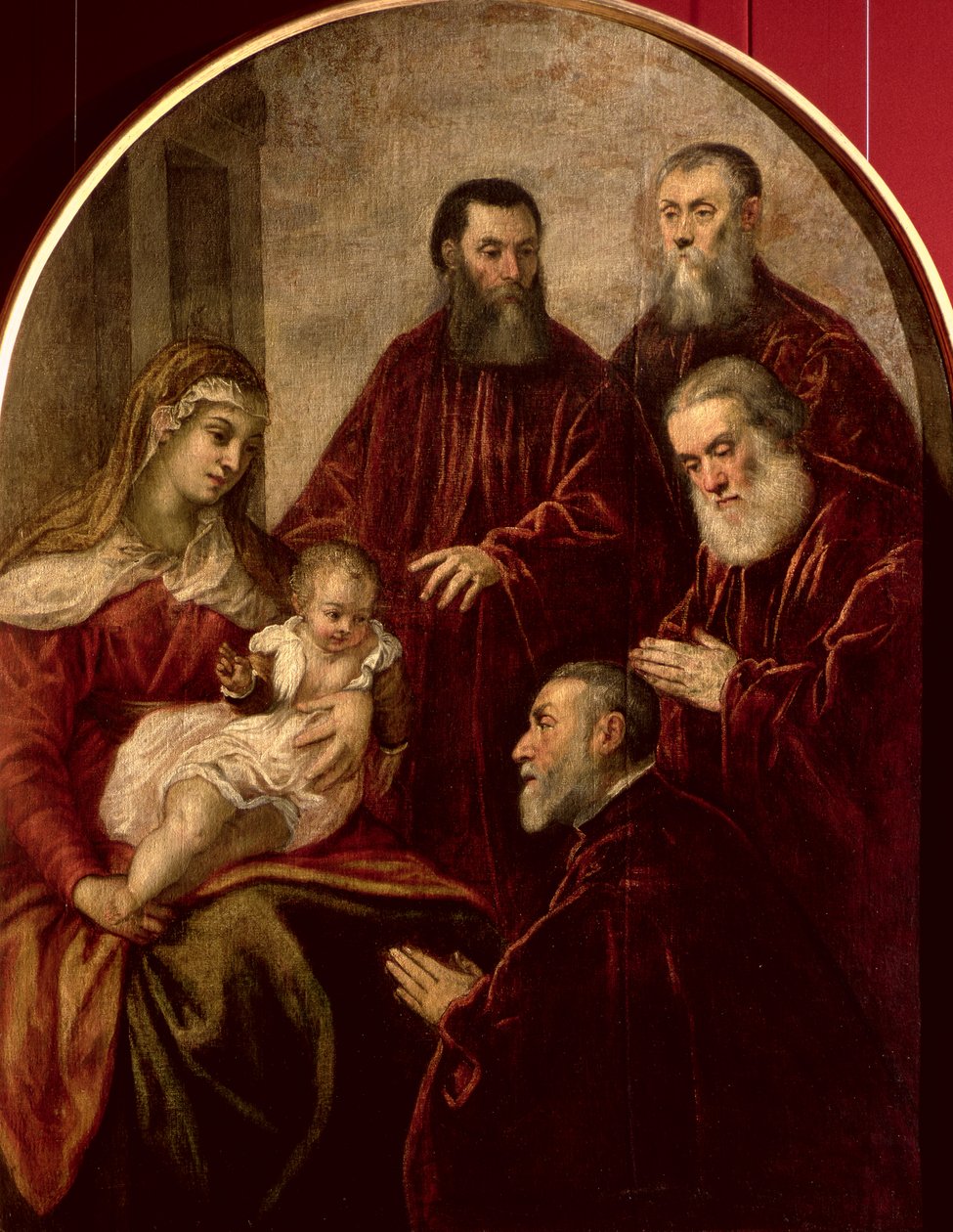 Madonna és gyermeke négy államférfival alkotó: Jacopo Robusti Tintoretto