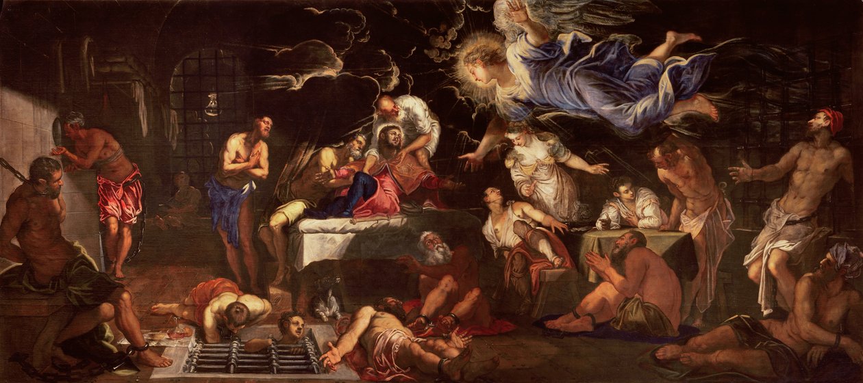Szent Rókus bebörtönzött, 1575 körül alkotó: Jacopo Robusti Tintoretto