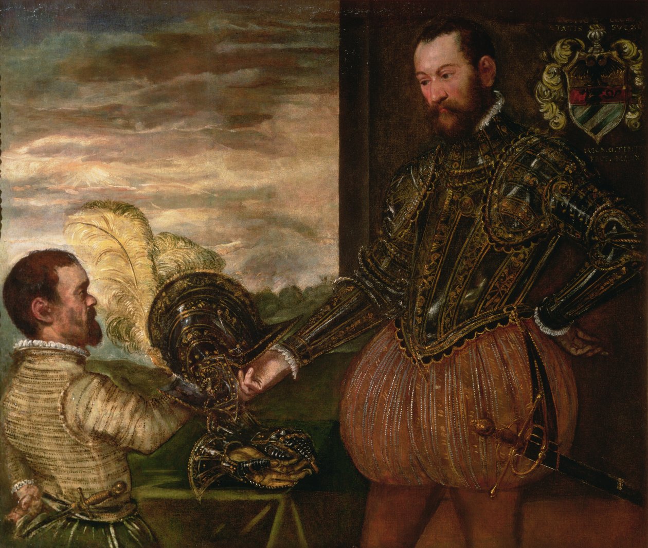 Scipio Clusone egy törpe inassal alkotó: Jacopo Robusti Tintoretto