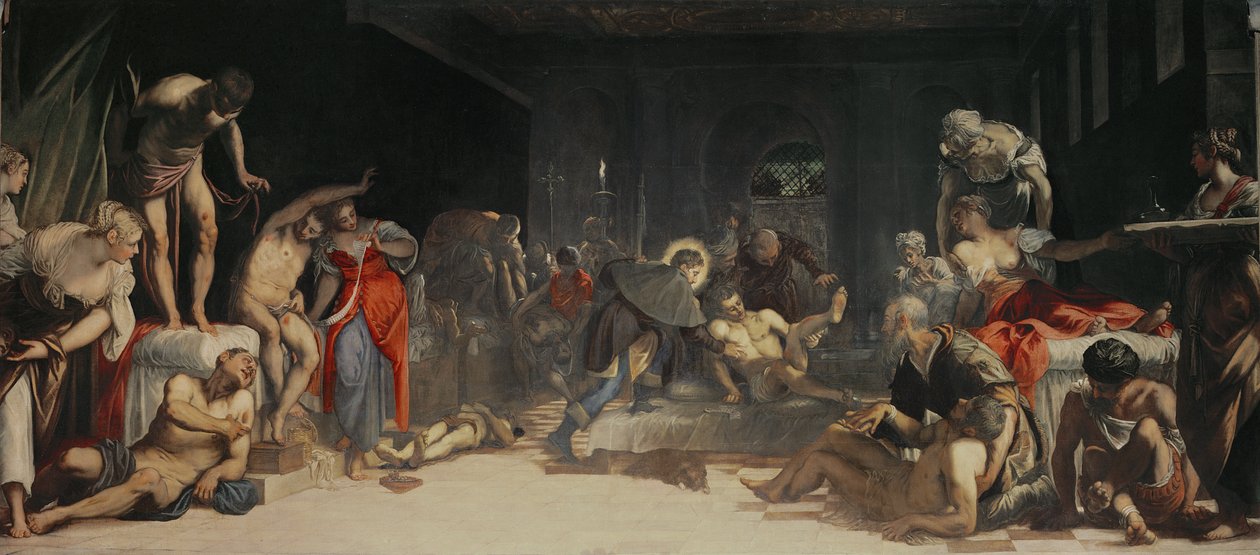 Szent Rókus gyógyítja a pestist alkotó: Jacopo Robusti Tintoretto
