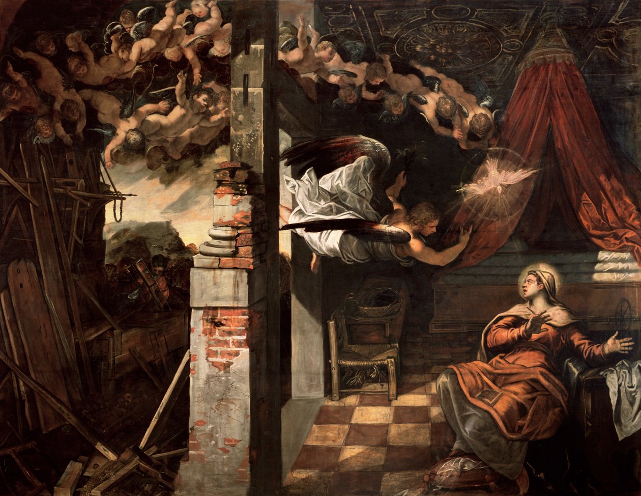 Az Angyali üdvözlet alkotó: Jacopo Robusti Tintoretto