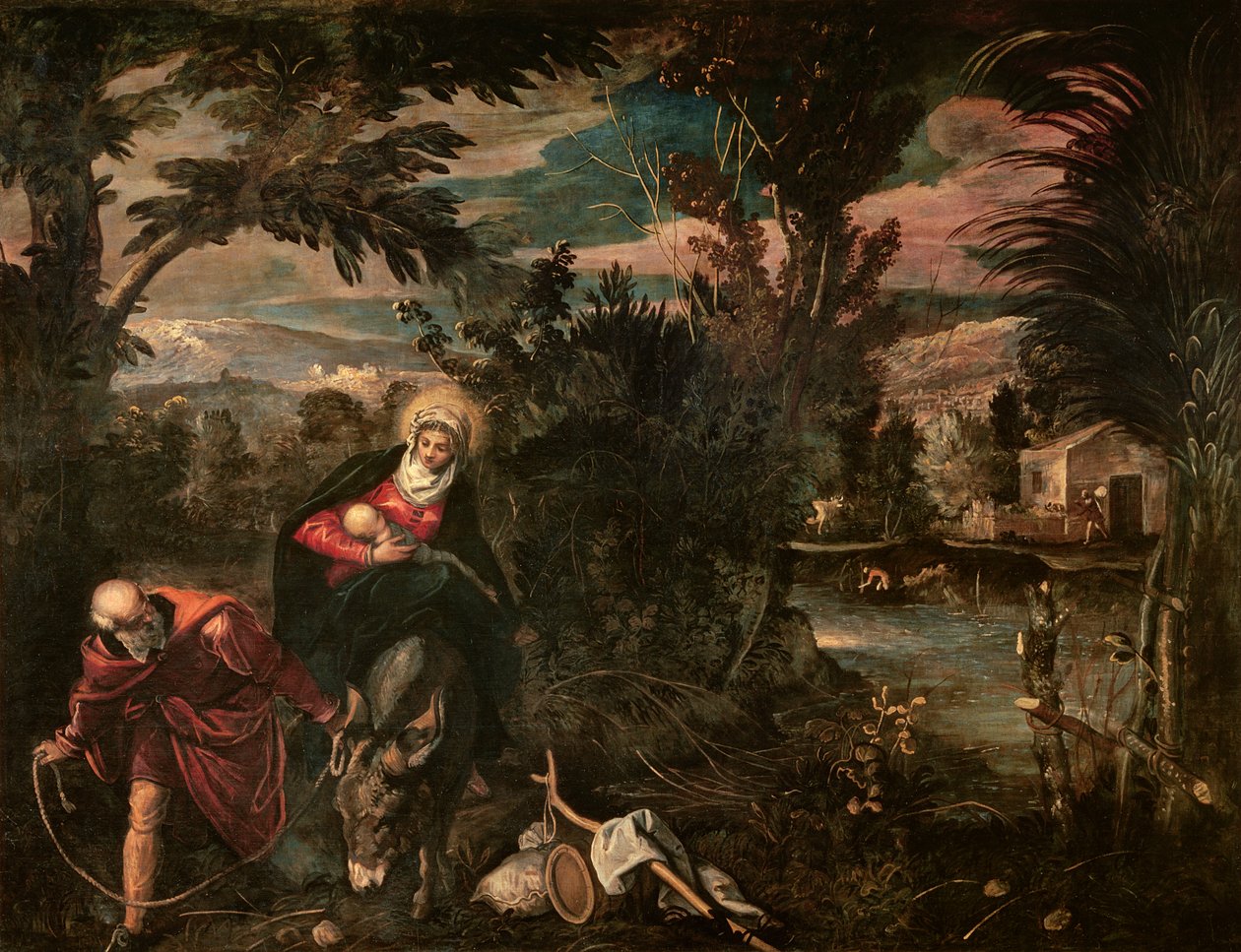 Repülés Egyiptomba, 1575-77 körül alkotó: Jacopo Robusti Tintoretto