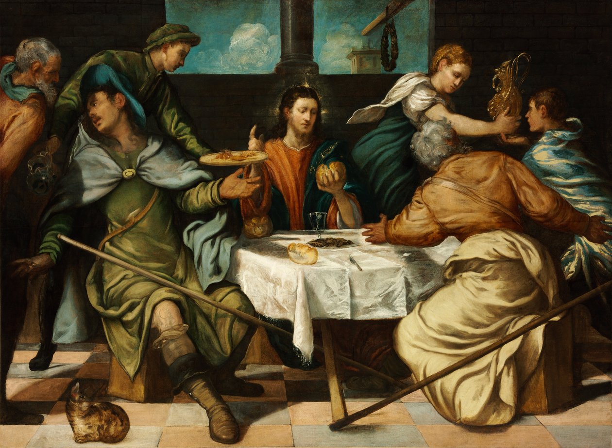Vacsora Emmausban alkotó: Jacopo Robusti Tintoretto