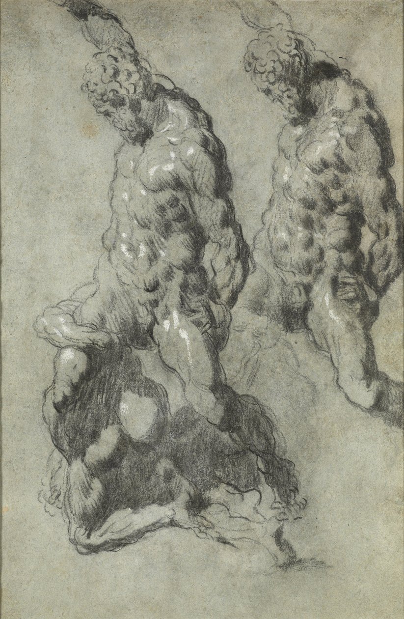 Két tanulmány Sámsonról, amint megöli a filiszteusokat alkotó: Jacopo Robusti Tintoretto
