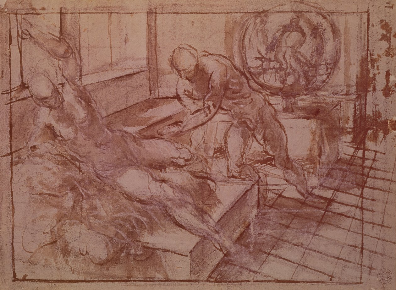 Vulkán és Vénusz (toll és tinta) alkotó: Jacopo Robusti Tintoretto
