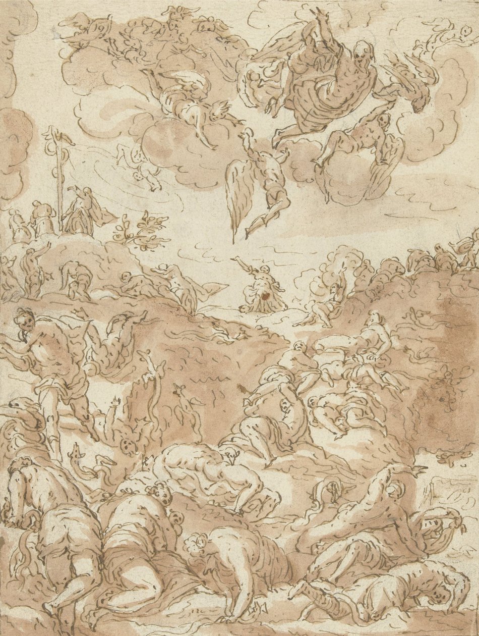 The Brazen Serpent, 1581 (toll papíron) alkotó: Jacopo Robusti after Tintoretto
