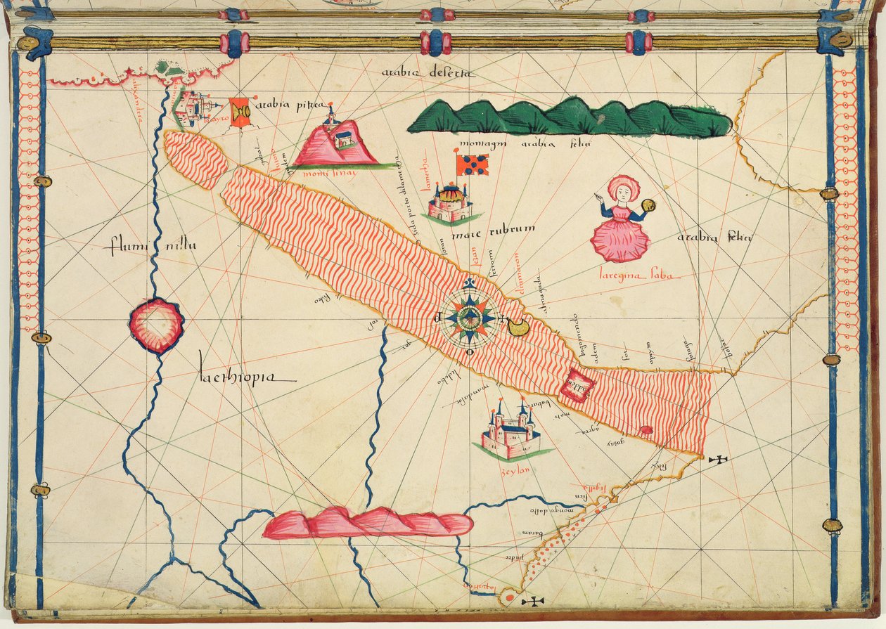 Ms Ital 550.0.3.15 fol.6r Egyiptom térképe, a „Carte Geografiche”-ből alkotó: Jacopo Russo