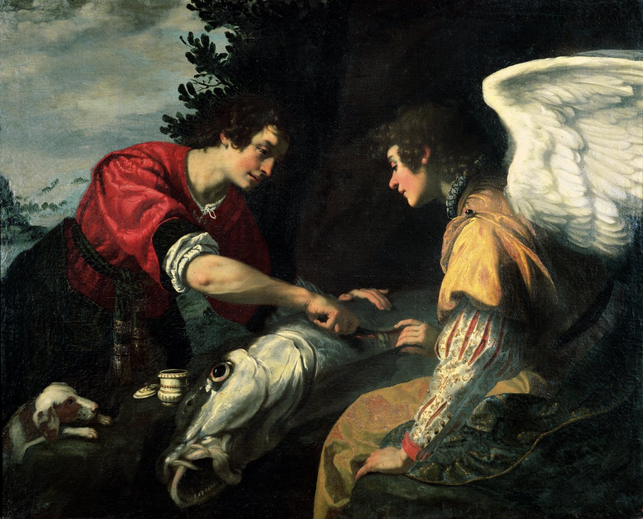 Tóbiás és Rafael arkangyal alkotó: Jacopo Vignali