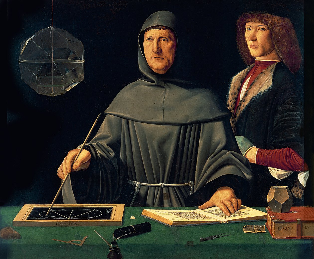 Luca Pacioli portréja (1445 körül-1514 körül) 1495 alkotó: Jacopo de Barbari
