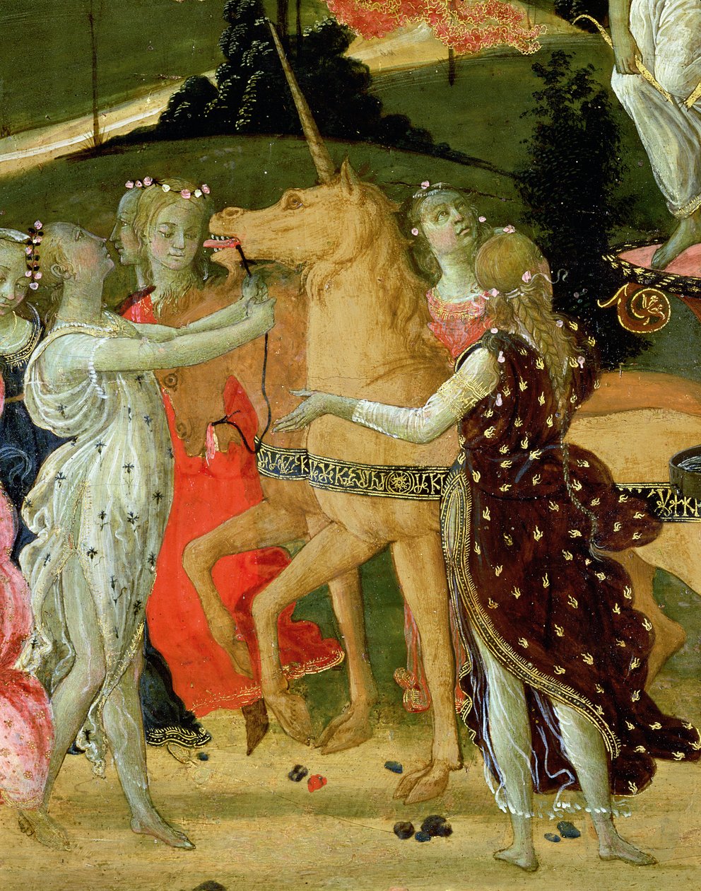 Triumph of Chastity, Petrarch (1304-74) „Triumphs”-ja ihlette (194158 részlete) alkotó: Jacopo del Sellaio