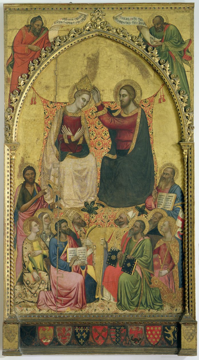 A Szűz koronázása szentekkel és prófétákkal, 1372 körül (tempera a panelen) alkotó: Jacopo di Cione