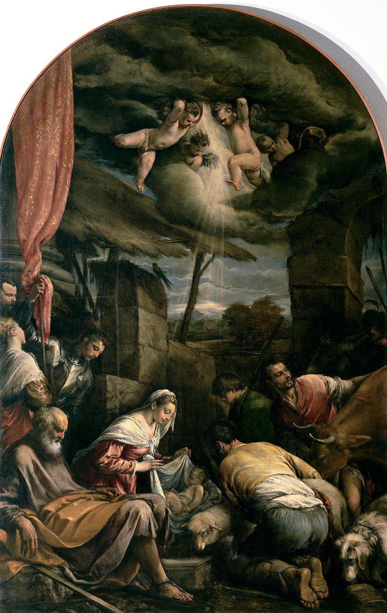 Pásztorok imádása, Jacopo Bassano (körülbelül 1510-1592) alkotó: Jacopo (1510 92) Bassano