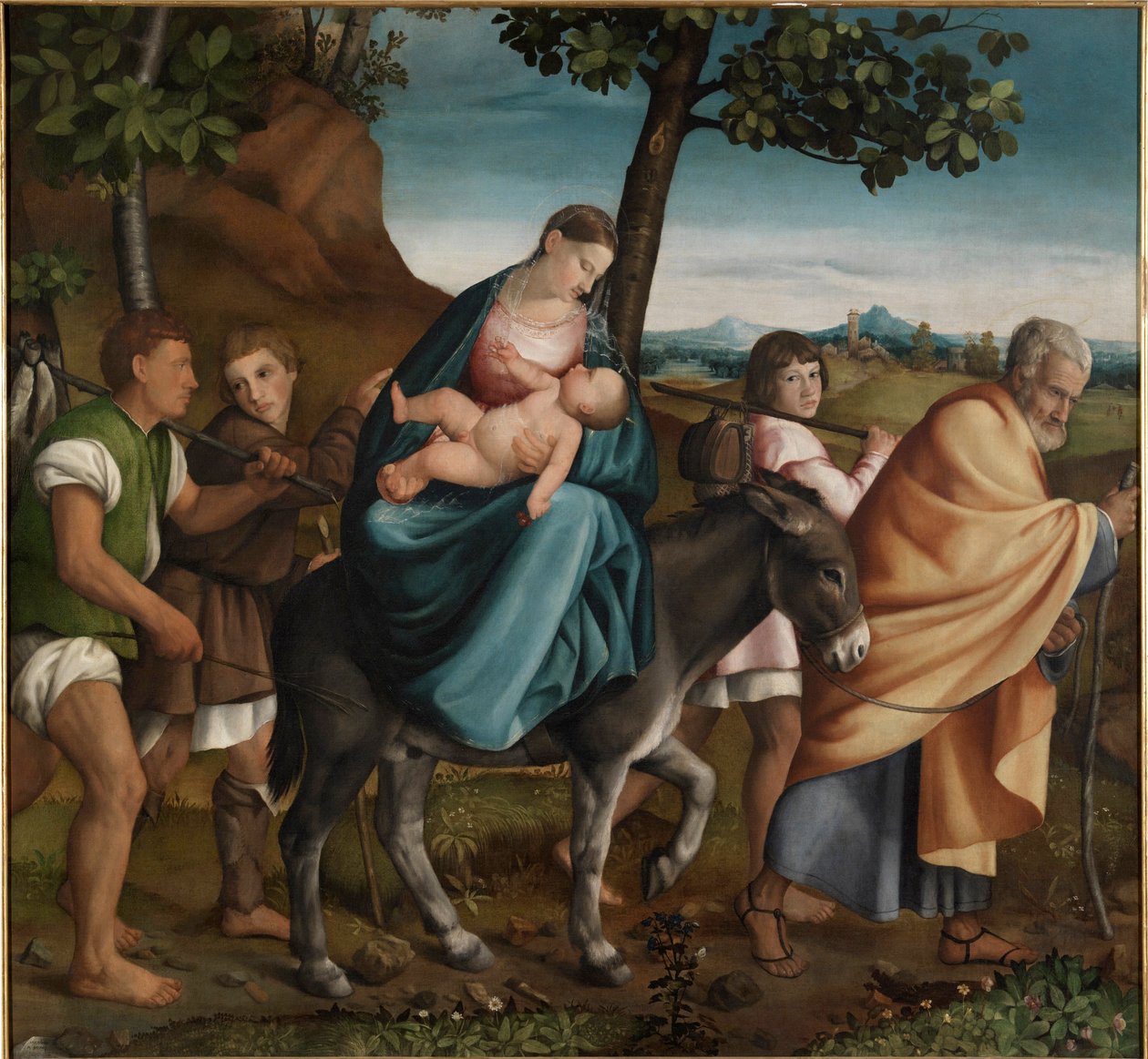 Repülés Egyiptomba – Jacopo Bassano (vagy da Ponte) Il Vecchio (az idősebb) (1510-1592) festménye, olaj, fa alkotó: Jacopo Bassano