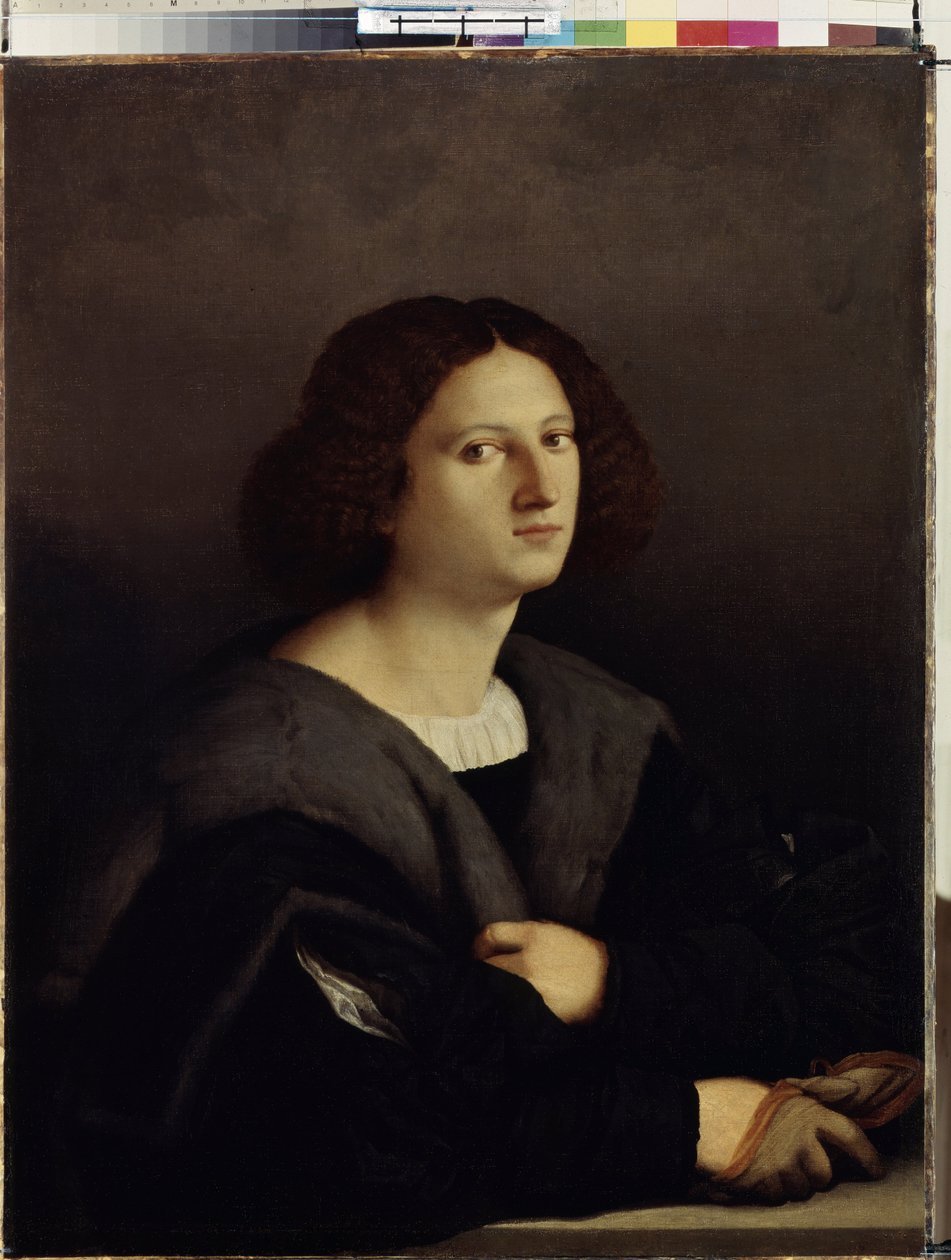 Egy férfi portréja. Jacopo Palma il Vecchio festménye (Az öreg vagy idősebb alkotó: Jacopo (c.1480 1528) Palma