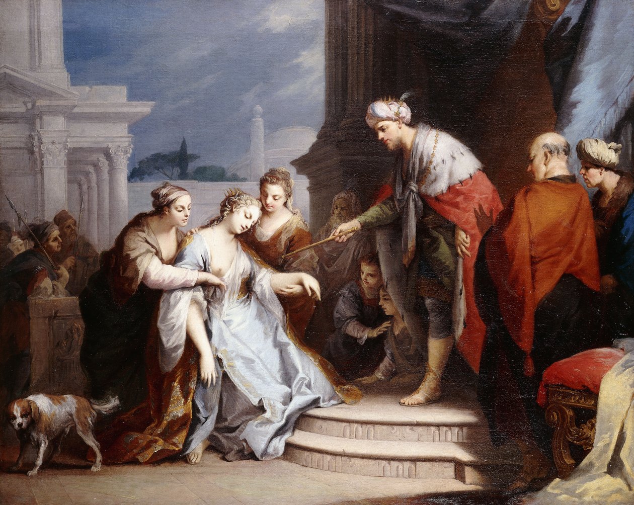 Eszter Ahasvérus előtt, alkotó: Jacopo Amigoni