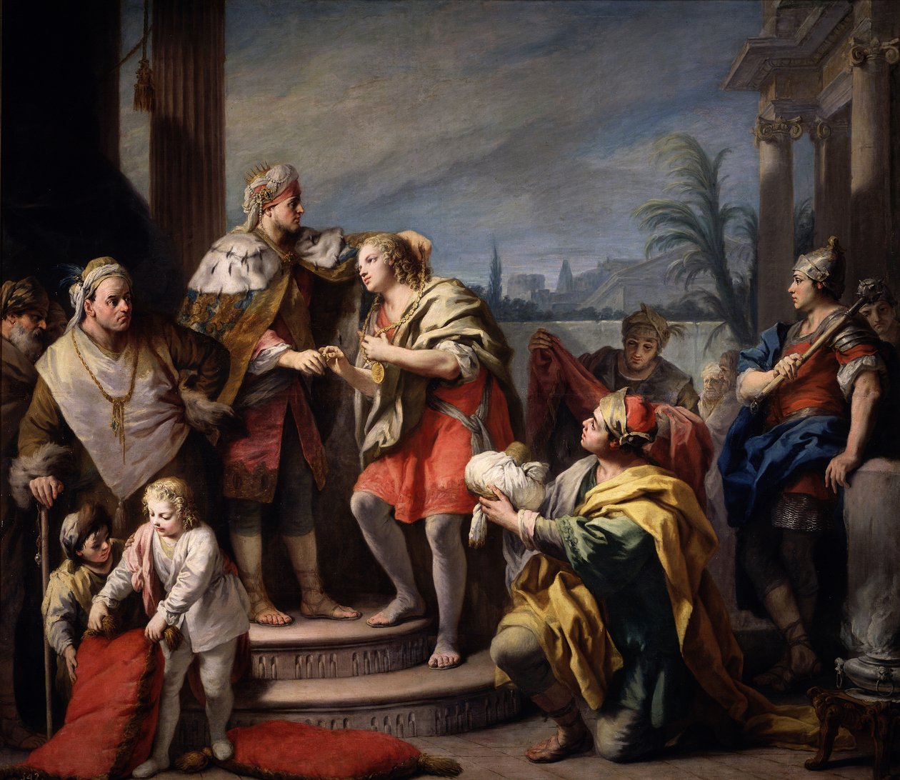 József a fáraó előtt, 1749 körül alkotó: Jacopo Amigoni