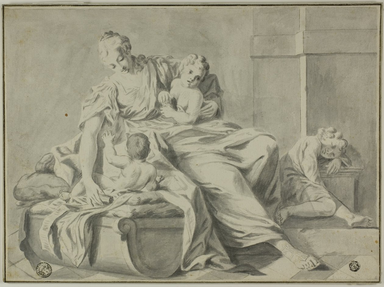 Anya és három gyermek alkotó: Jacopo Amigoni