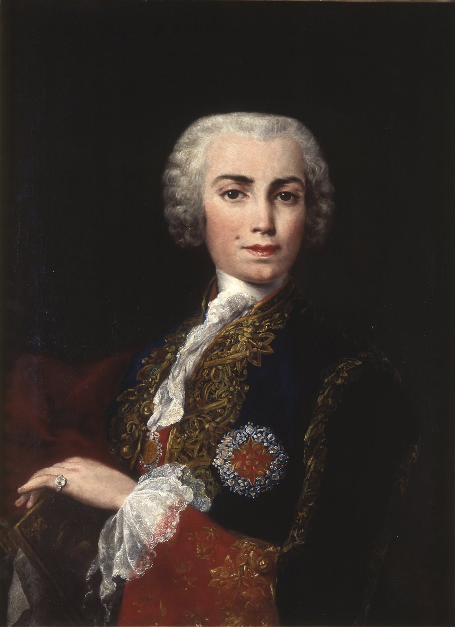 Carlo Broschi dit Farinelli portréja, contralto chanter et soprano, castrat Italian (1705-1782) - Farinelli (Carlo Broschi) énekes (1705-1782) portréja - Amigoni, Jacopo (1675-1752) - Olaj vászonra - 1750 - - San F. Királyi Képzőművészeti Akadémia alkotó: Jacopo Amigoni