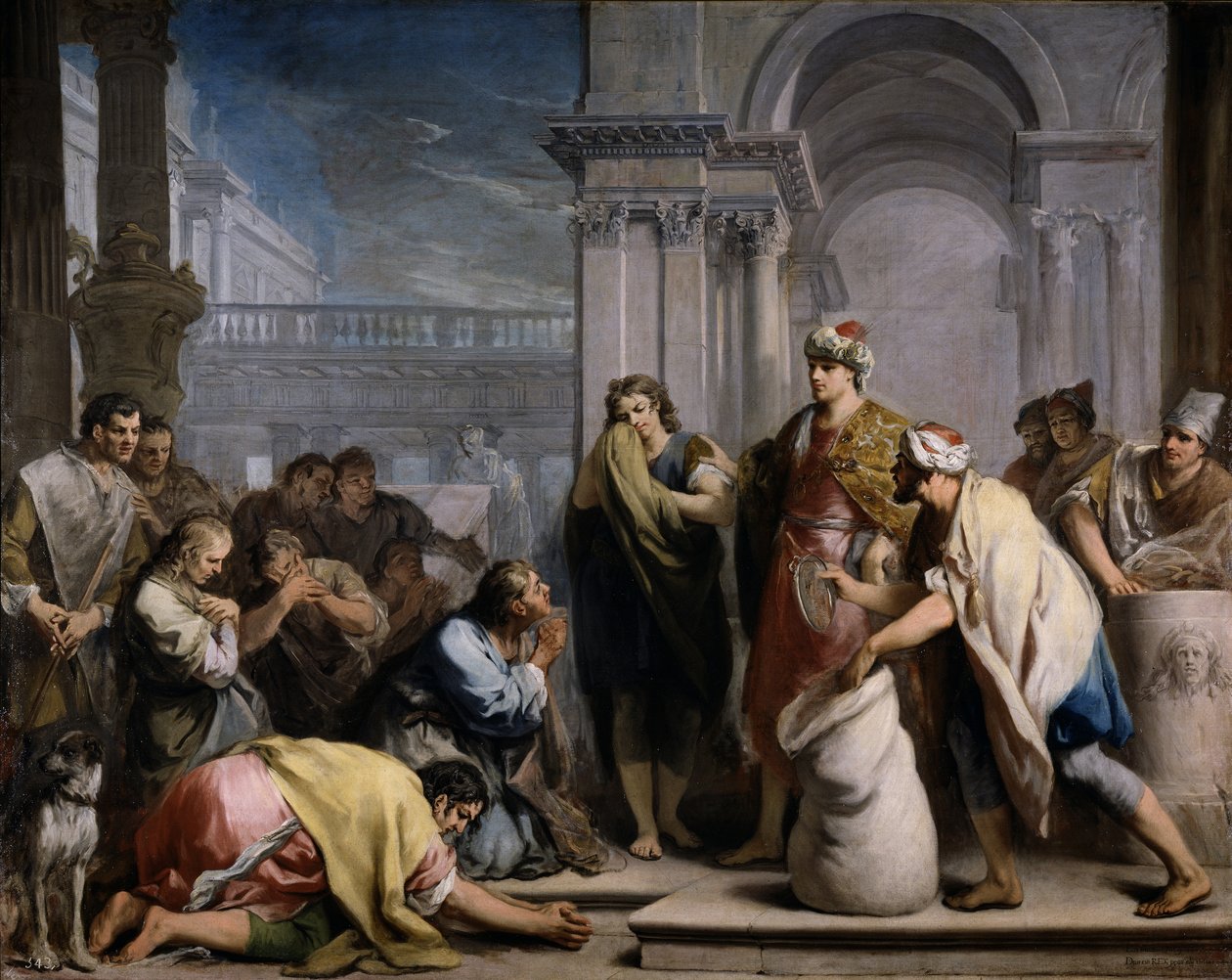 Josephs ezüst kupa Benjamins zsákban, 1749 körül alkotó: Jacopo Amigoni