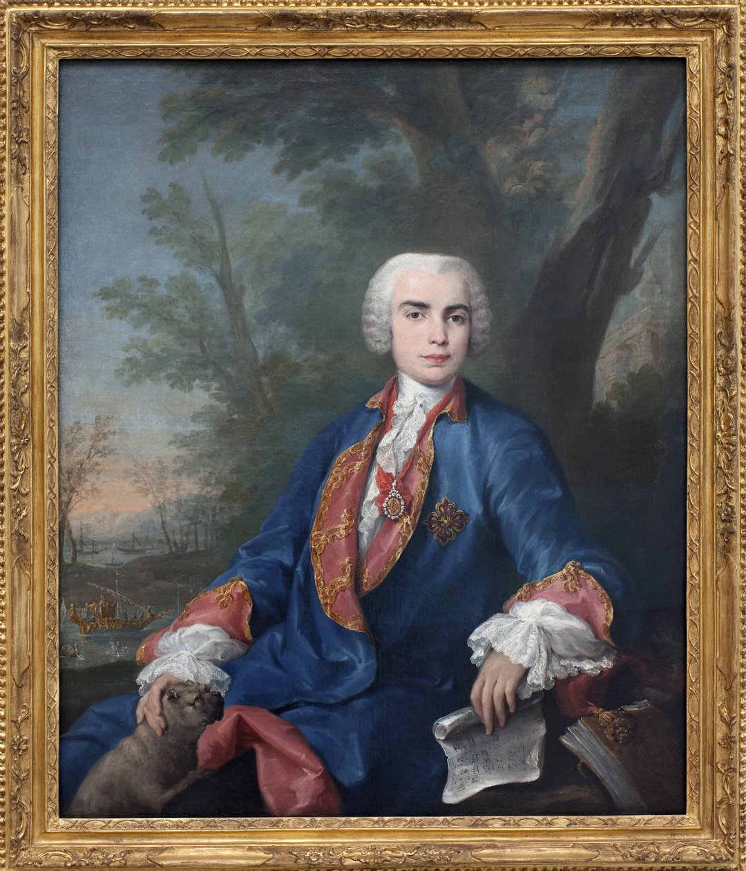A szoprán kasztrált Carlo Broschi, Farinelli (1705-1782). Az énekes a Calatrava-rend érmét viseli, a kezében tartott partitúrán Gaetano Latilia Zenobia című operájának néhány ütemét. Jacopo Amigoni (1682-1752) festménye, olajfestmény alkotó: Jacopo Amigoni