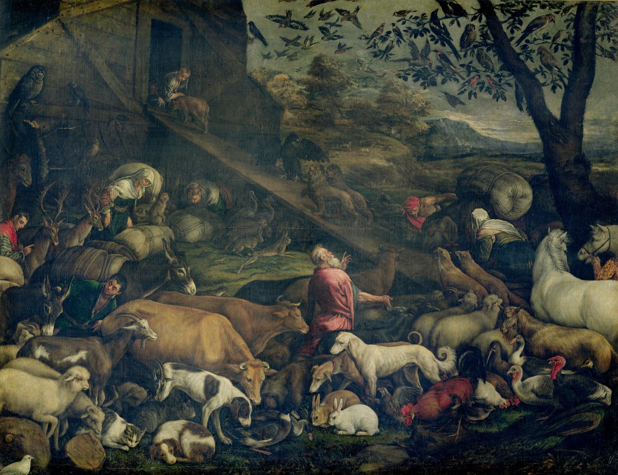 A bárkába belépő állatok alkotó: Jacopo Bassano