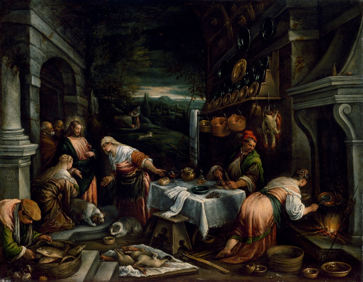 Krisztus Mária, Márta és Lázár házában alkotó: Jacopo Bassano