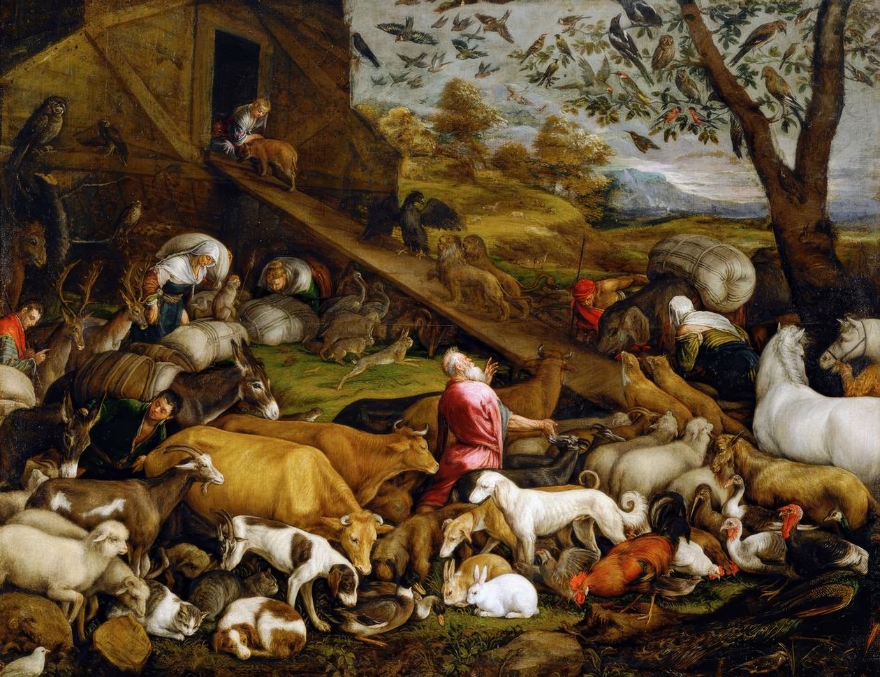 Az állatok bejutása a bárkába alkotó: Jacopo Bassano
