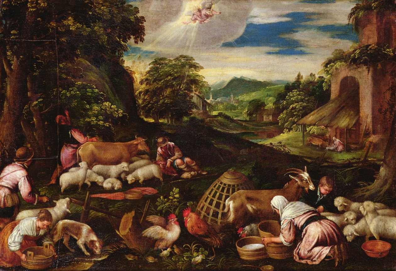 Angyali üdvözlet a pásztoroknak alkotó: Jacopo Bassano
