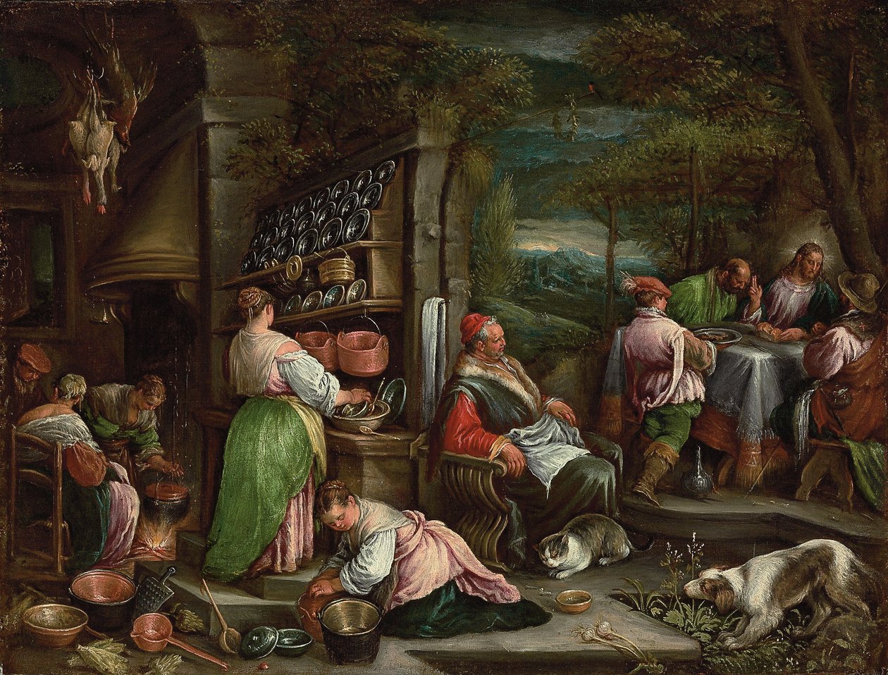 Vacsora Emmausban alkotó: Jacopo Bassano