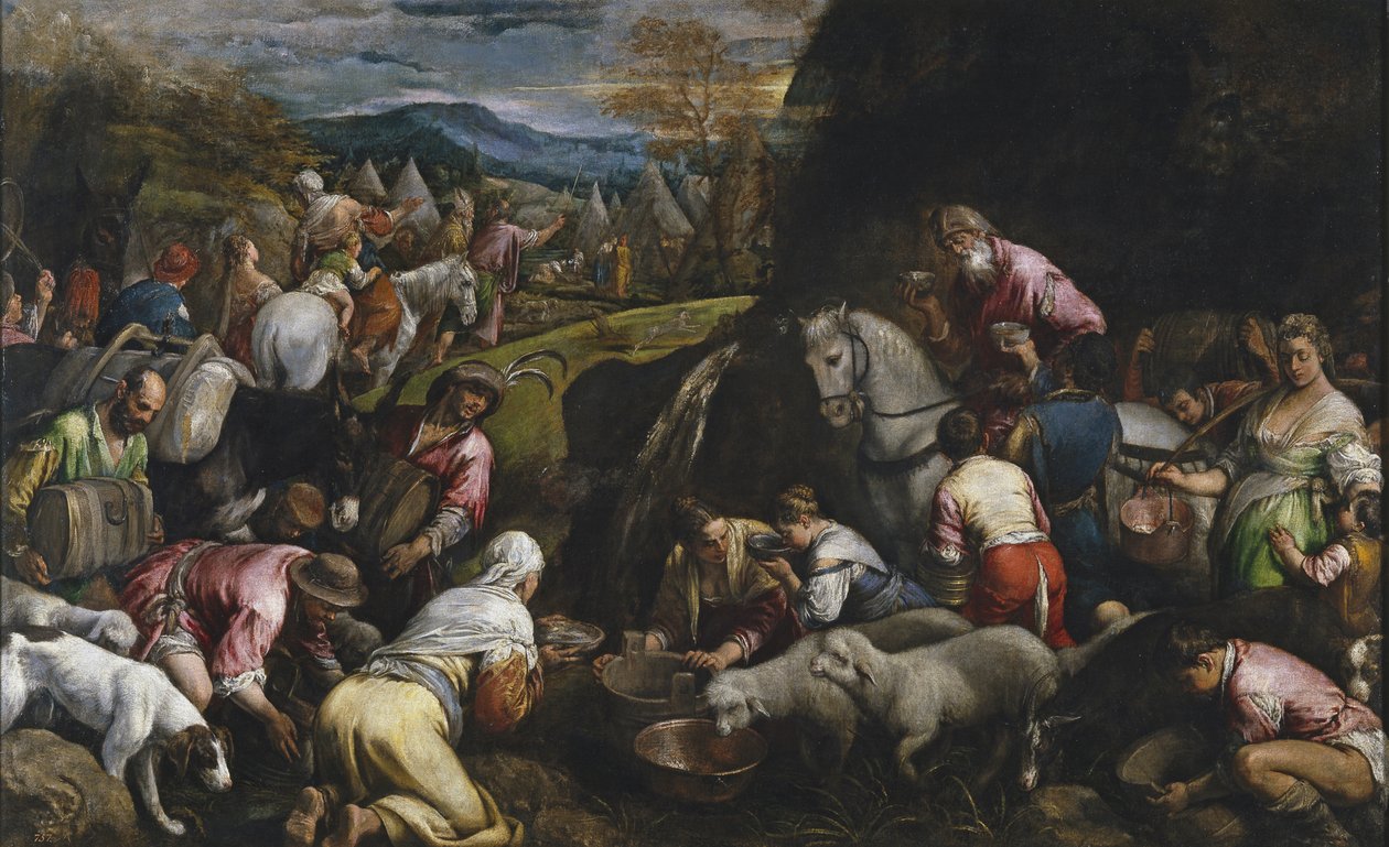 Mózes vizet ver a szikláról alkotó: Jacopo Bassano il vecchio