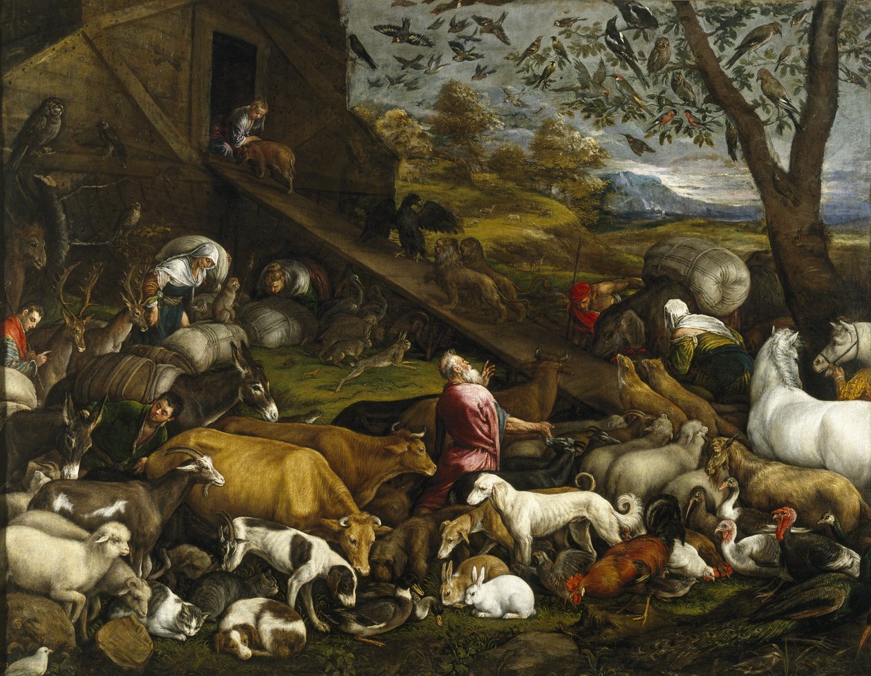 Az állatok beszálltak Noé bárkájába alkotó: Jacopo Bassano il vecchio
