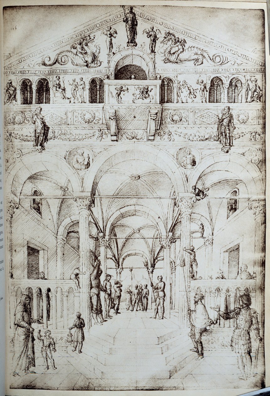 La flagellation du Christ Jacopo Bellini (1400-1470) rajza tollal és tintával 15. századi nap. 0,42x0,28 m Párizs, Musee du Louvre alkotó: Jacopo Bellini