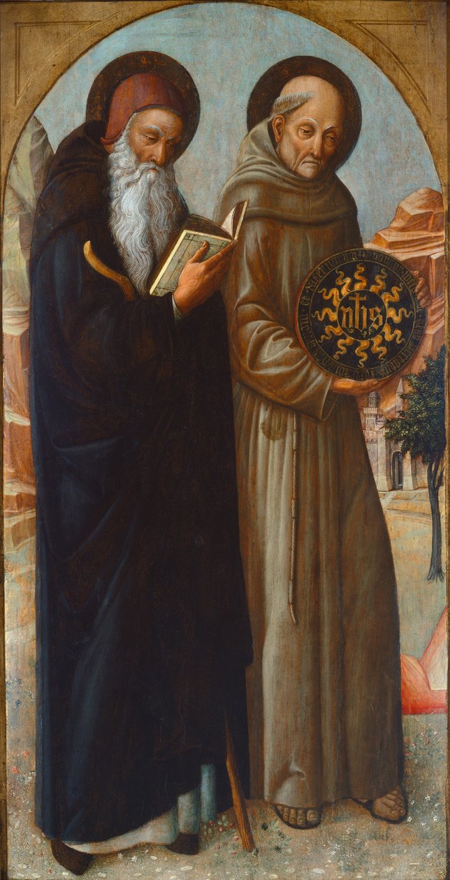 Szent Antal apát és Sienai Szent Bernardino alkotó: Jacopo Bellini