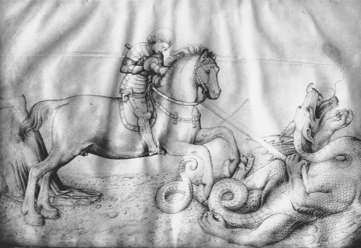 St. George, 1450 körül (tinta pergamen) alkotó: Jacopo Bellini