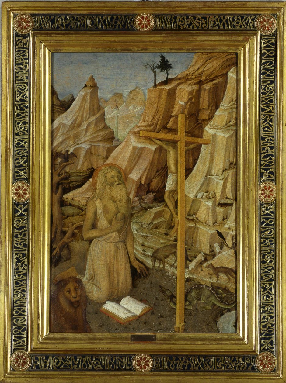 A bűnbánó Szent Jeromos a sivatagban, 1450. alkotó: Jacopo Bellini