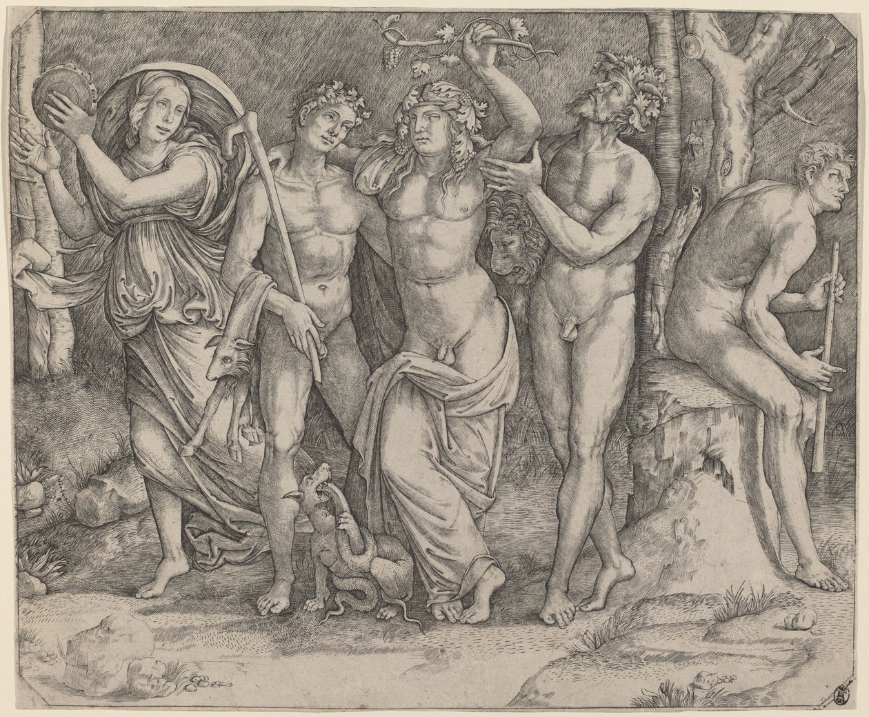 Bacchus és kísérői alkotó: Jacopo Francia