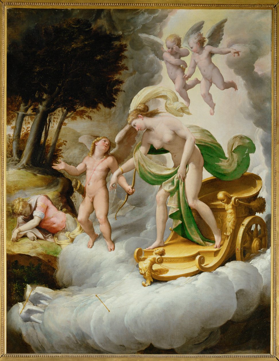 Vénusz Amor vezetésével a halott Adoniszhoz ... alkotó: Jacopo Ianguidi (1544 c.1573) Bertoia