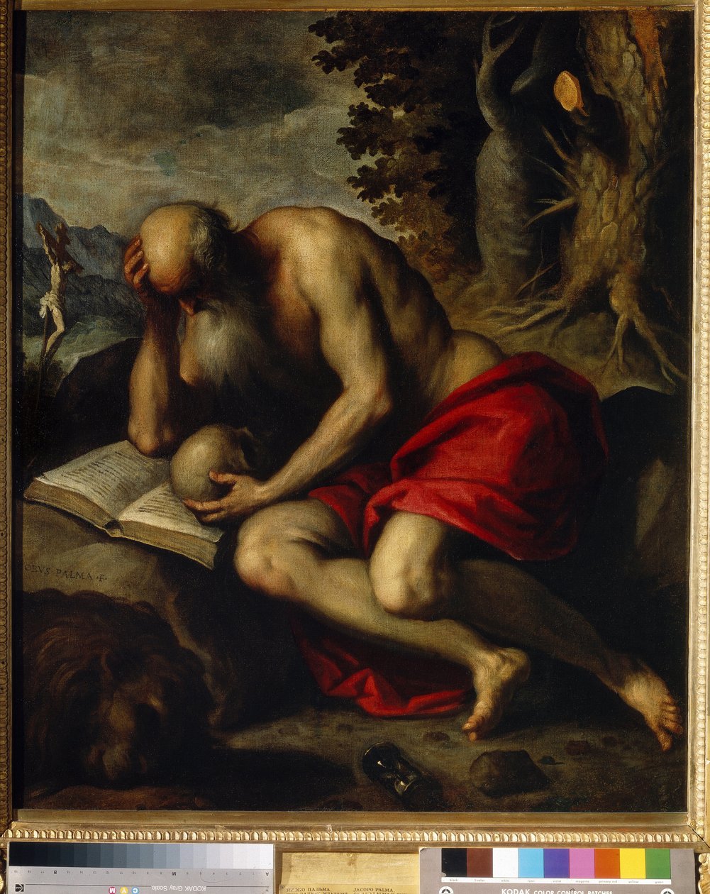 Szent Jeromos. Ifjabb Jacopo Palma il Giovane (1544-1628) festménye, olaj, vászon alkotó: Jacopo Il Giovane Palma