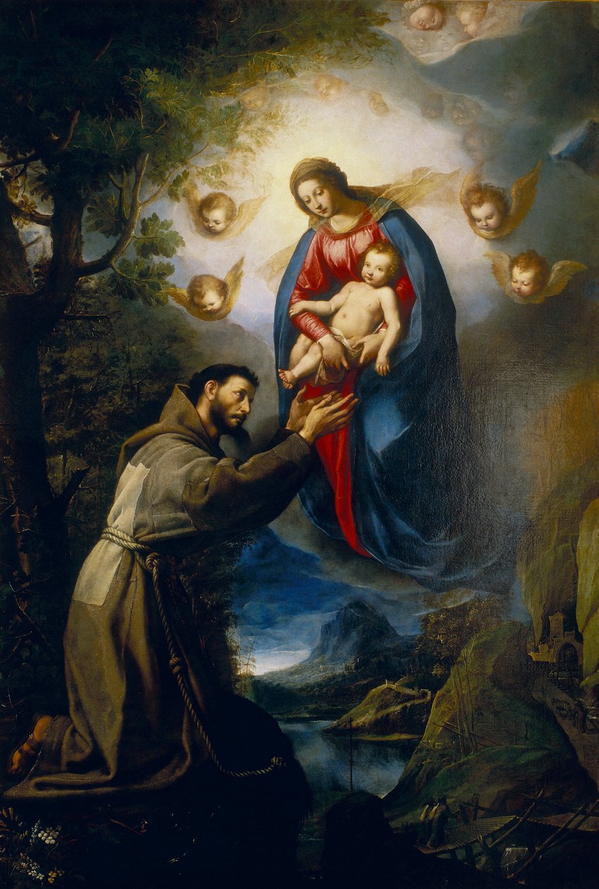 Szűzanya megjelenése Szent Ferencnek alkotó: Jacopo Ligozzi