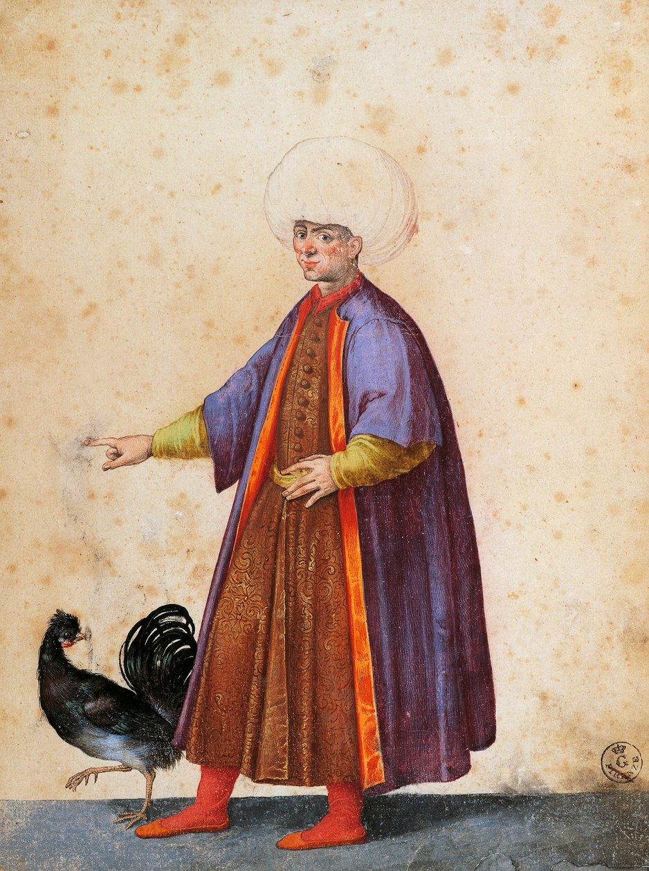 Turbánt viselő török férfi, Jacopo Ligozzi (1547-1627) rajza alkotó: Jacopo Ligozzi