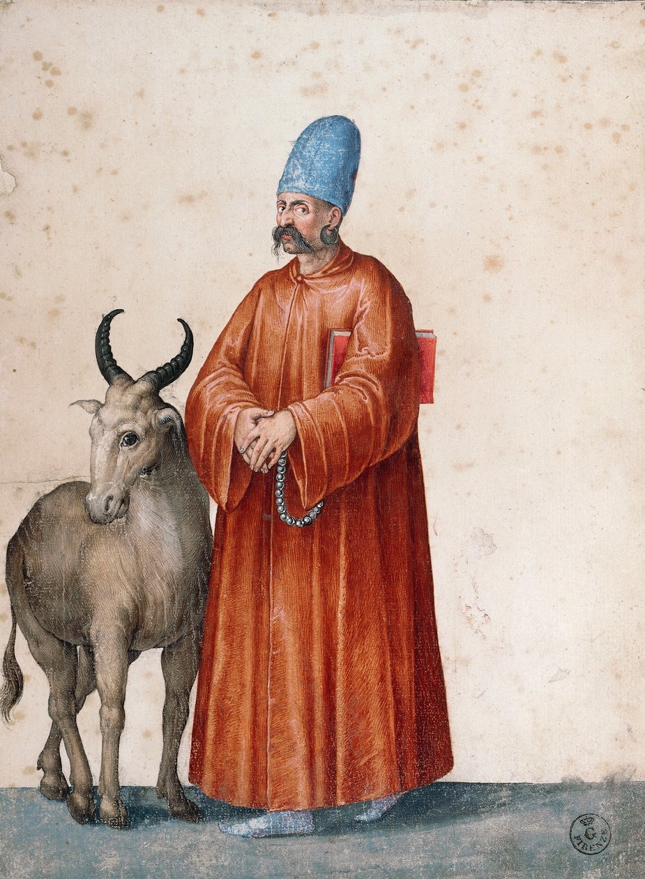 Török férfi kecskével, Jacopo Ligozzi rajza (1547-1627) alkotó: Jacopo Ligozzi